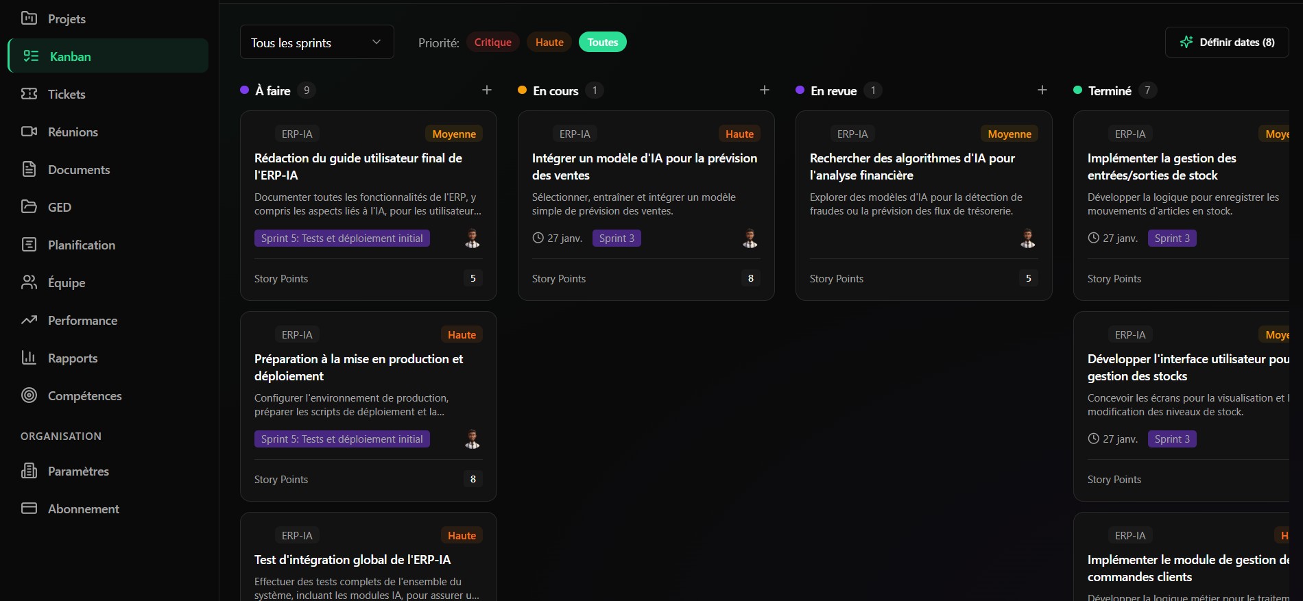 SprintFlow — Outil de gestion de projet agile développé par Ceso Entreprise